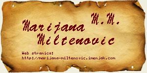 Marijana Miltenović vizit kartica